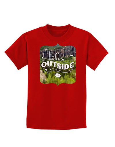 Go Outside - Beautiful Cliffs Childrens Dark T-Shirt-Childrens T-Shirt-TooLoud-Red-X-Small-Davson Sales