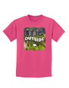 Go Outside - Beautiful Cliffs Childrens Dark T-Shirt-Childrens T-Shirt-TooLoud-Sangria-X-Small-Davson Sales