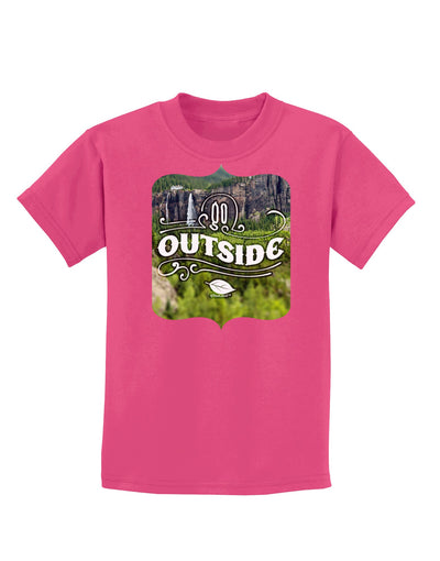 Go Outside - Beautiful Cliffs Childrens Dark T-Shirt-Childrens T-Shirt-TooLoud-Sangria-X-Small-Davson Sales