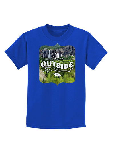 Go Outside - Beautiful Cliffs Childrens Dark T-Shirt-Childrens T-Shirt-TooLoud-Royal-Blue-X-Small-Davson Sales