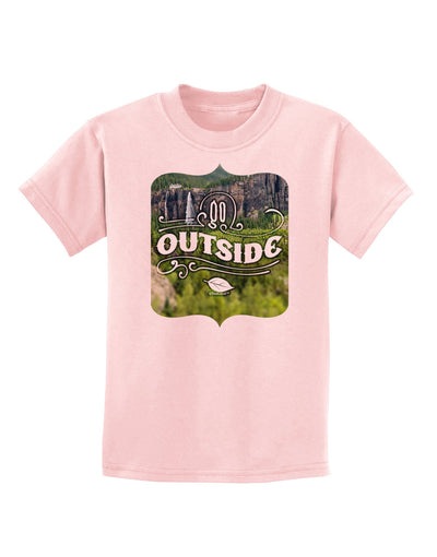 Go Outside - Beautiful Cliffs Childrens T-Shirt-Childrens T-Shirt-TooLoud-PalePink-X-Small-Davson Sales