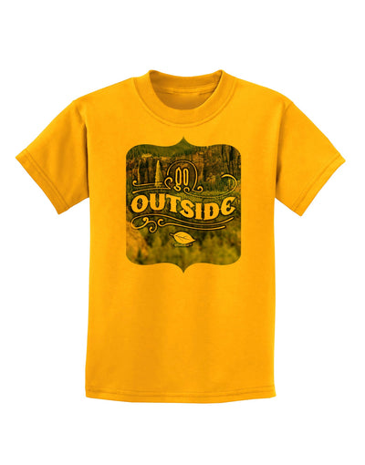 Go Outside - Beautiful Cliffs Childrens T-Shirt-Childrens T-Shirt-TooLoud-Gold-X-Small-Davson Sales