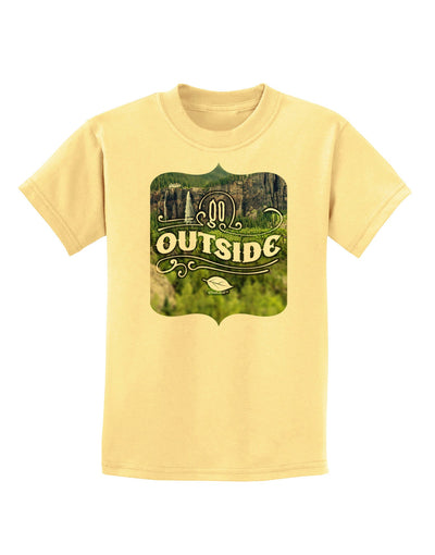 Go Outside - Beautiful Cliffs Childrens T-Shirt-Childrens T-Shirt-TooLoud-Daffodil-Yellow-X-Small-Davson Sales