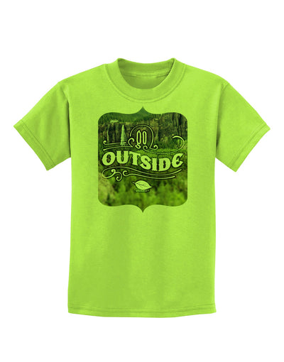 Go Outside - Beautiful Cliffs Childrens T-Shirt-Childrens T-Shirt-TooLoud-Lime-Green-X-Small-Davson Sales