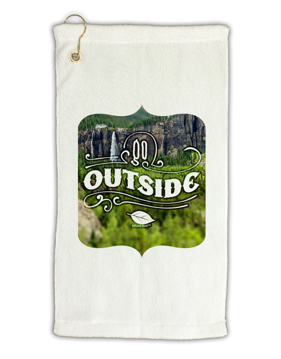 Go Outside - Beautiful Cliffs Micro Terry Gromet Golf Towel 16 x 25 inch by TooLoud-Golf Towel-TooLoud-White-Davson Sales