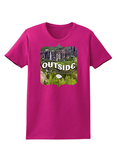 Go Outside - Beautiful Cliffs Womens Dark T-Shirt-TooLoud-Hot-Pink-Small-Davson Sales