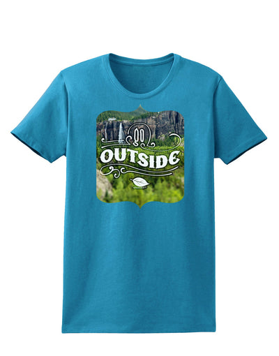 Go Outside - Beautiful Cliffs Womens Dark T-Shirt-TooLoud-Turquoise-X-Small-Davson Sales