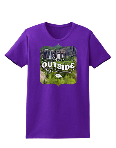 Go Outside - Beautiful Cliffs Womens Dark T-Shirt-TooLoud-Purple-X-Small-Davson Sales