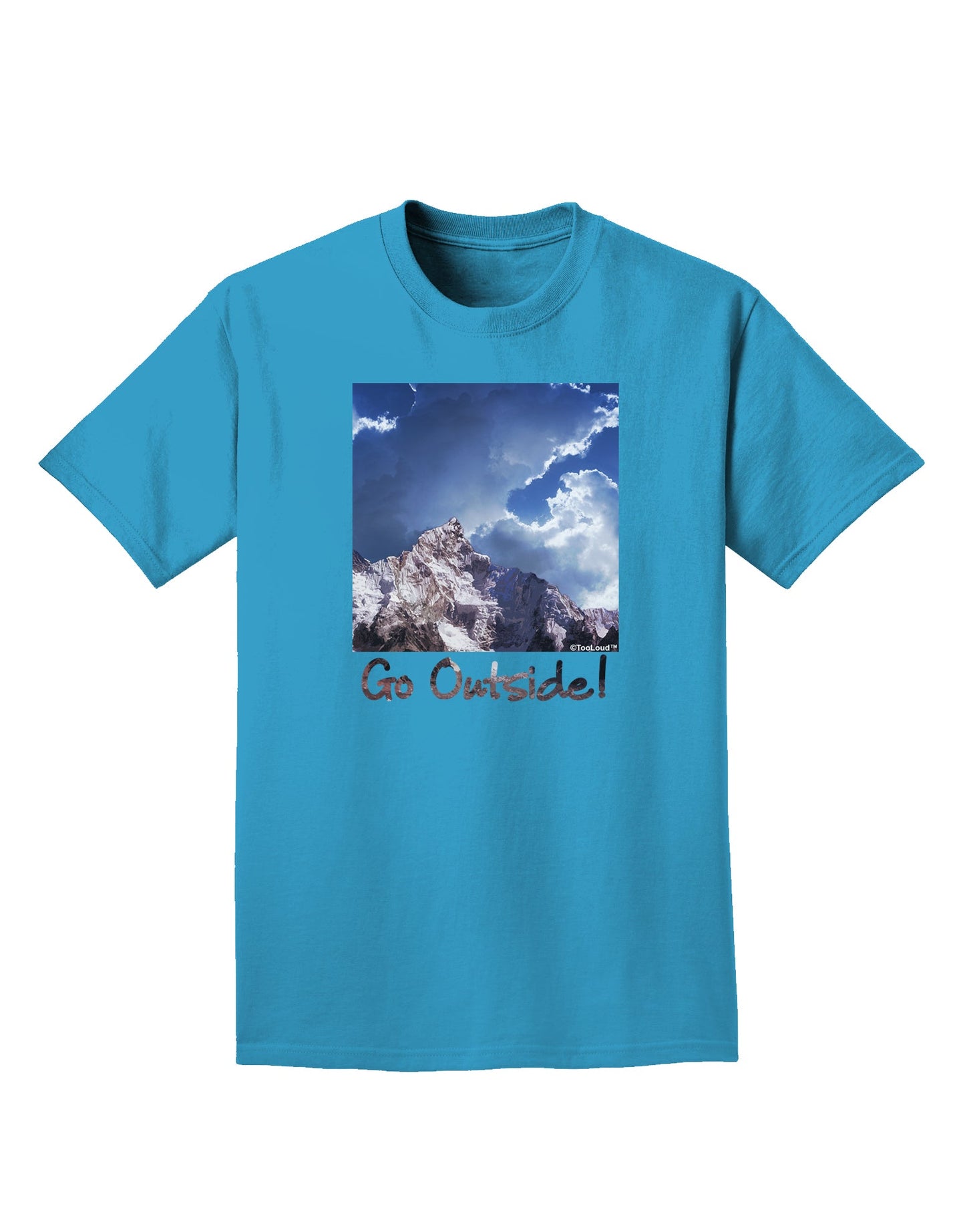Go Outside Mountain Adult Dark T-Shirt by TooLoud-Mens T-Shirt-TooLoud-Turquoise-Small-Davson Sales