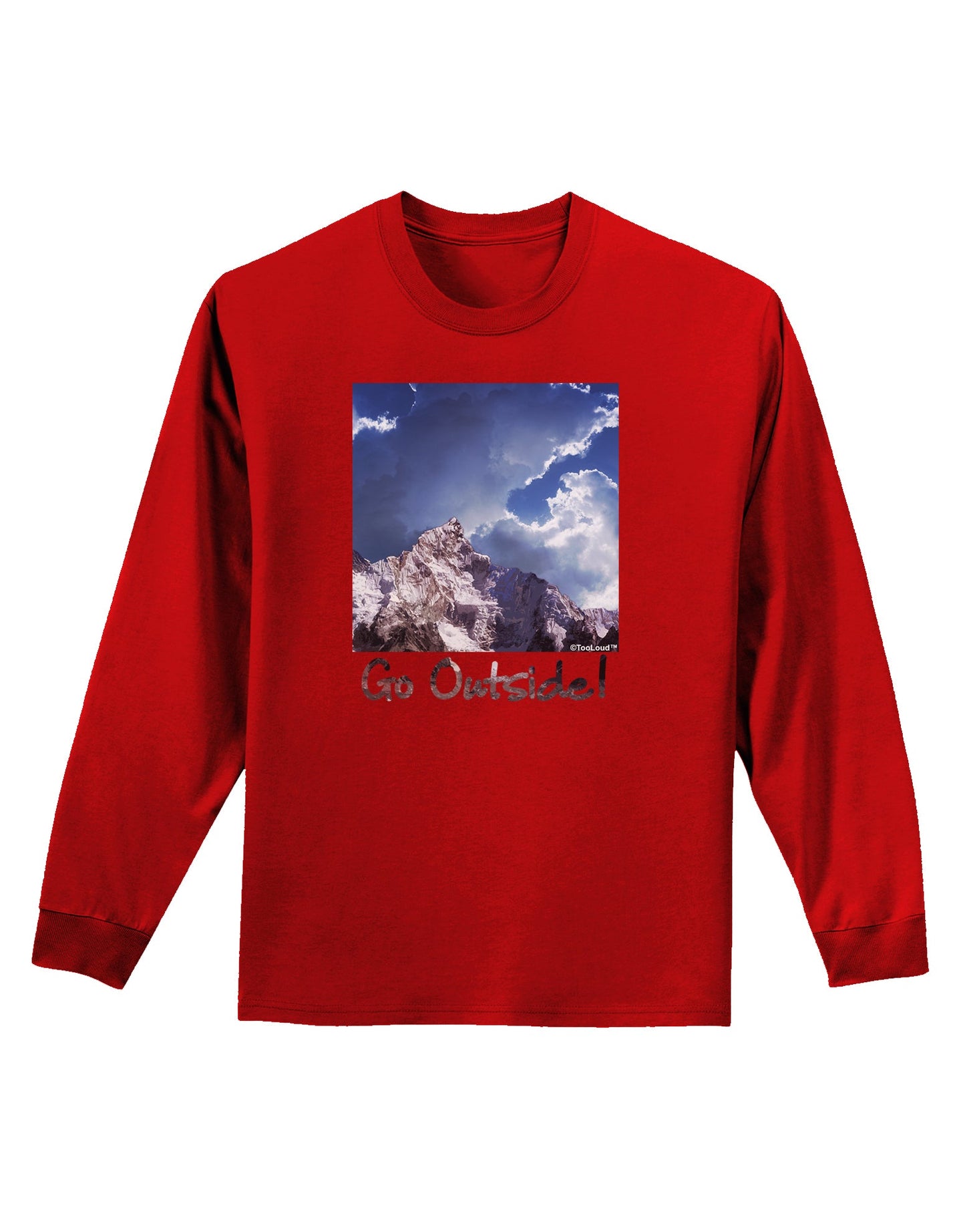 Go Outside Mountain Adult Long Sleeve Dark T-Shirt by TooLoud-TooLoud-Red-Small-Davson Sales