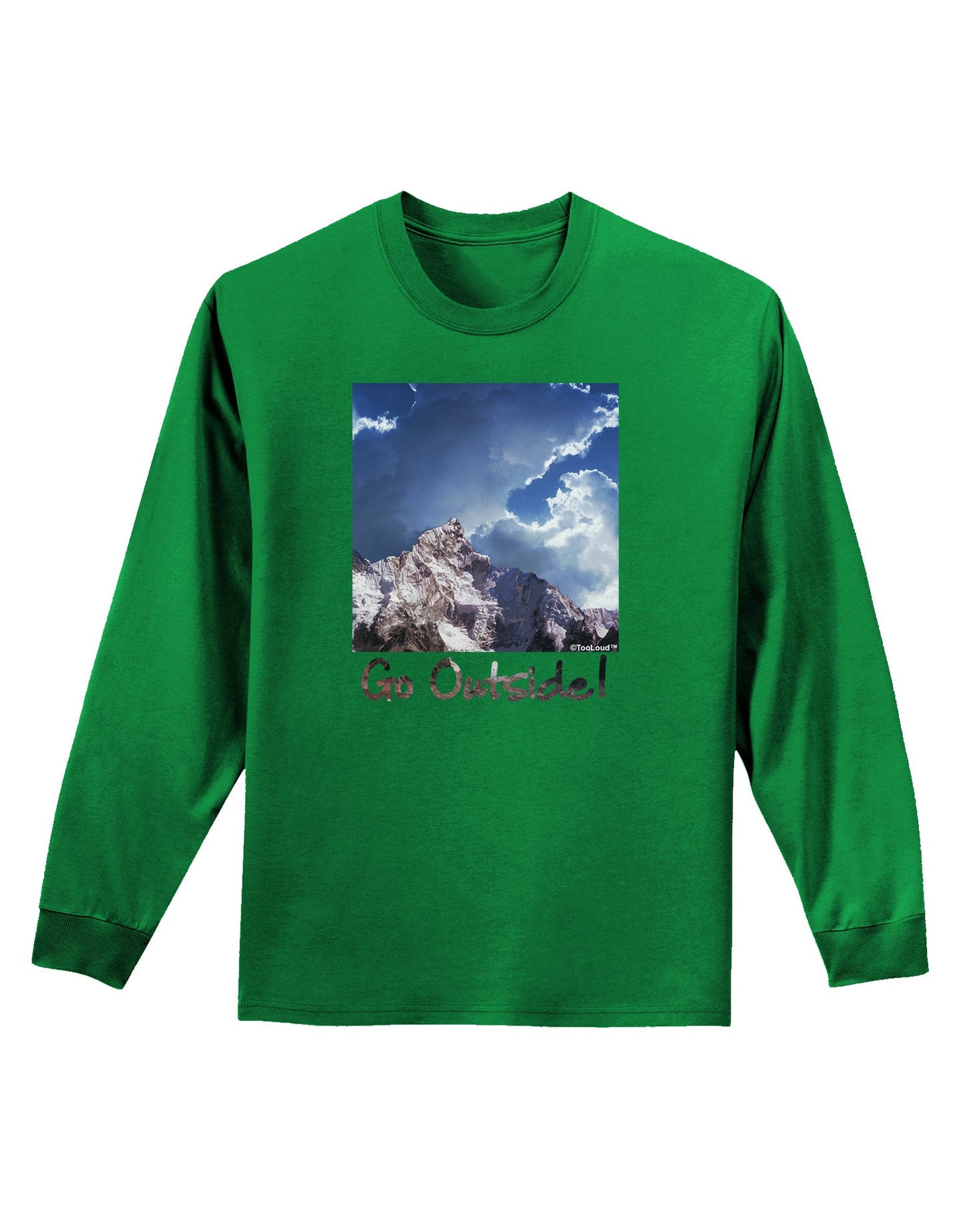 Go Outside Mountain Adult Long Sleeve Dark T-Shirt by TooLoud-TooLoud-Kelly-Green-Small-Davson Sales