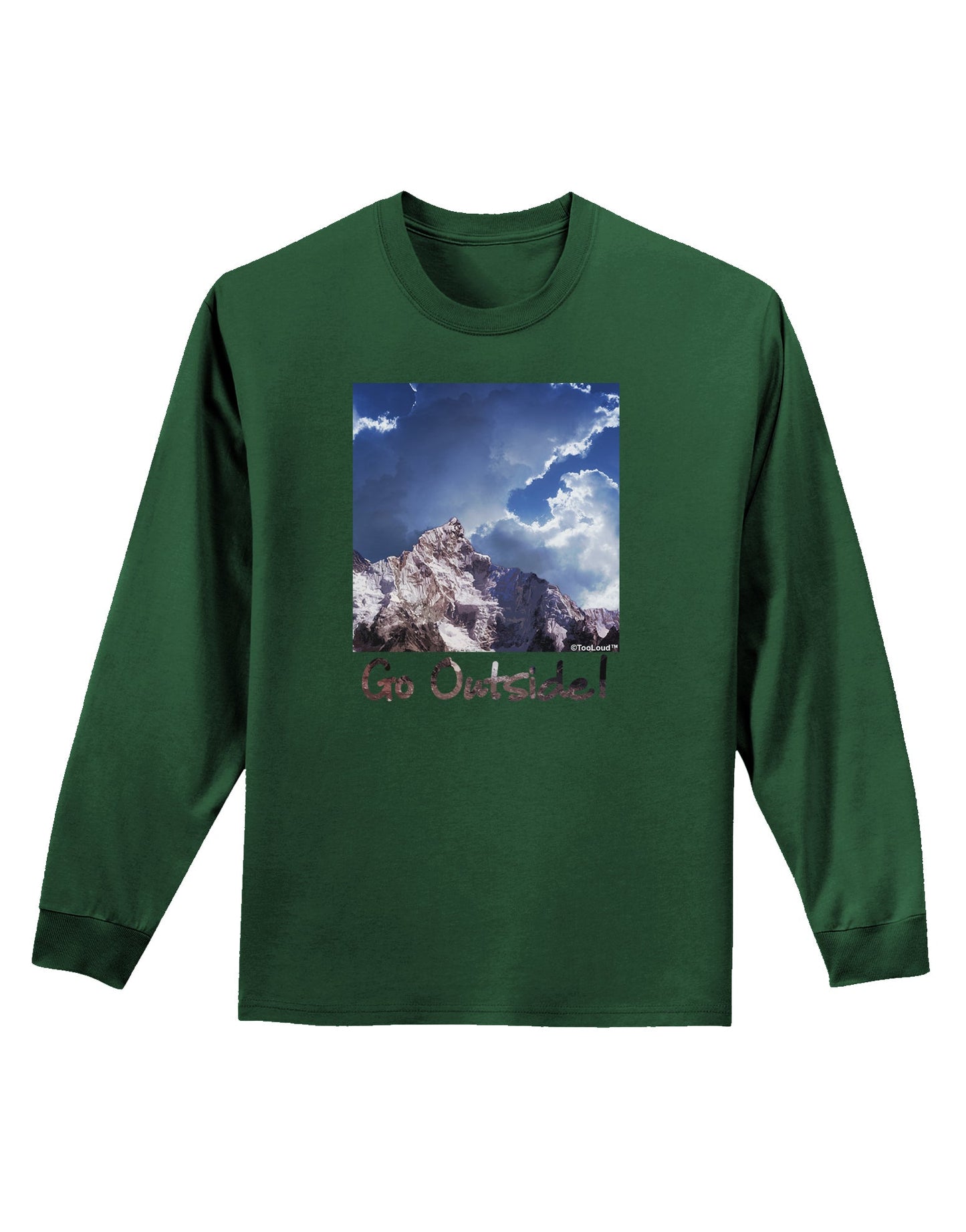 Go Outside Mountain Adult Long Sleeve Dark T-Shirt by TooLoud-TooLoud-Dark-Green-Small-Davson Sales