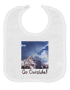Go Outside Mountain Baby Bib by TooLoud