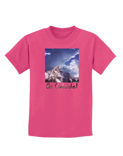 Go Outside Mountain Childrens Dark T-Shirt by TooLoud-Childrens T-Shirt-TooLoud-Sangria-X-Small-Davson Sales