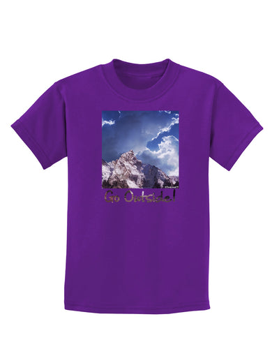 Go Outside Mountain Childrens Dark T-Shirt by TooLoud-Childrens T-Shirt-TooLoud-Purple-X-Small-Davson Sales