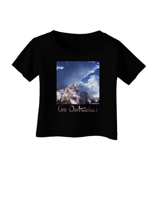 Go Outside Mountain Infant T-Shirt Dark by TooLoud-Infant T-Shirt-TooLoud-Black-06-Months-Davson Sales