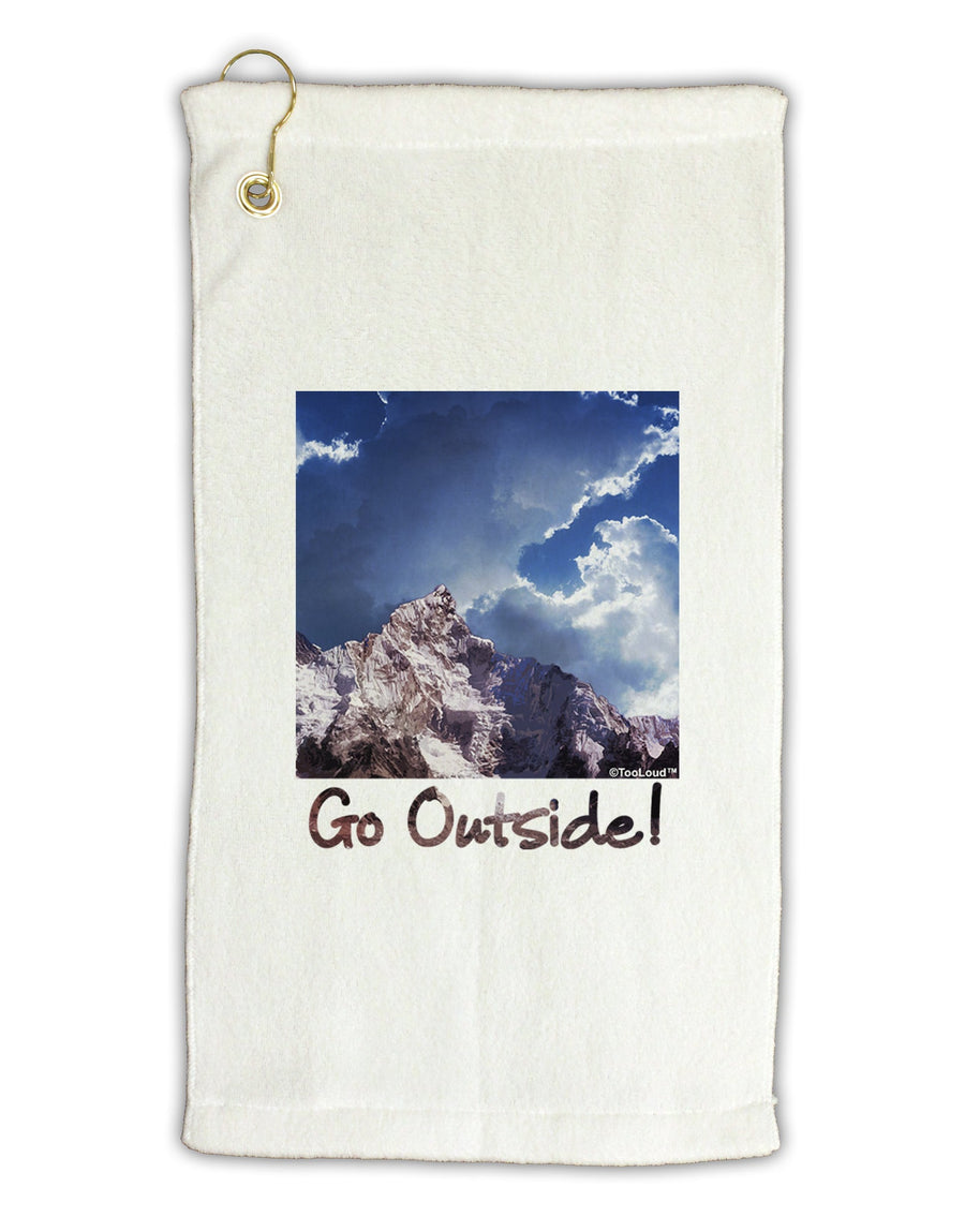 Go Outside Mountain Micro Terry Gromet Golf Towel 16 x 25 inch by TooLoud-Golf Towel-TooLoud-White-Davson Sales