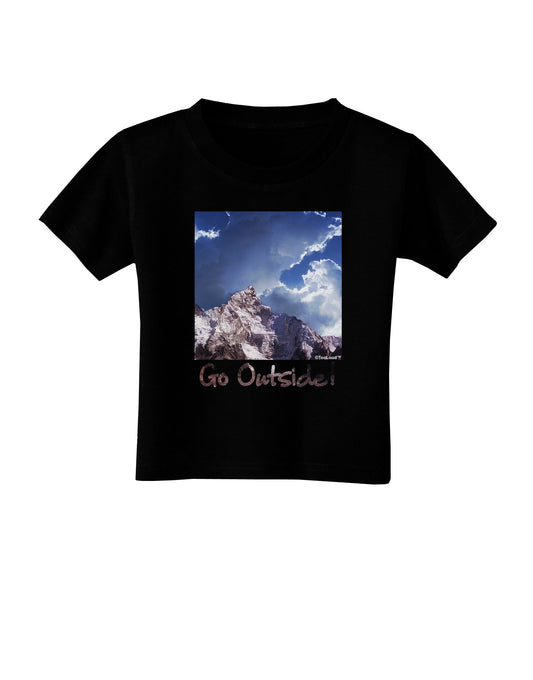 Go Outside Mountain Toddler T-Shirt Dark by TooLoud-Toddler T-Shirt-TooLoud-Black-2T-Davson Sales
