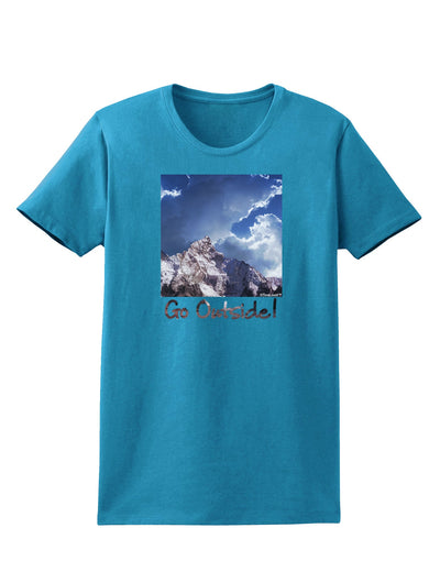 Go Outside Mountain Womens Dark T-Shirt by TooLoud-Womens T-Shirt-TooLoud-Turquoise-X-Small-Davson Sales