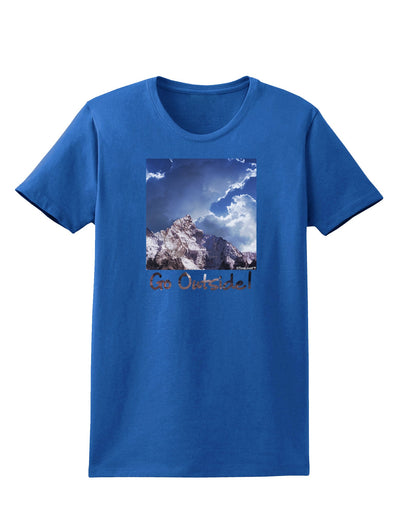 Go Outside Mountain Womens Dark T-Shirt by TooLoud-Womens T-Shirt-TooLoud-Royal-Blue-X-Small-Davson Sales