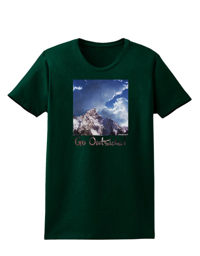 Go Outside Mountain Womens Dark T-Shirt by TooLoud-Womens T-Shirt-TooLoud-Forest-Green-Small-Davson Sales