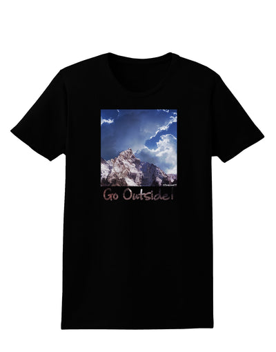 Go Outside Mountain Womens Dark T-Shirt by TooLoud-Womens T-Shirt-TooLoud-Black-X-Small-Davson Sales