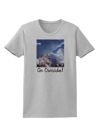 Go Outside Mountain Womens T-Shirt by TooLoud-Womens T-Shirt-TooLoud-AshGray-X-Small-Davson Sales