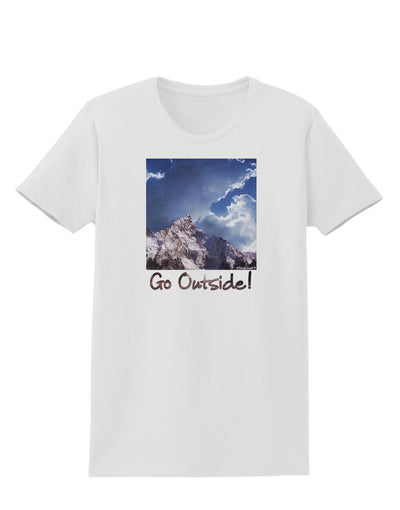 Go Outside Mountain Womens T-Shirt by TooLoud-Womens T-Shirt-TooLoud-White-X-Small-Davson Sales