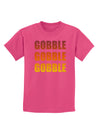 Gobble Gobble Gobble - Thanksgiving Childrens Dark T-Shirt-Childrens T-Shirt-TooLoud-Sangria-X-Small-Davson Sales