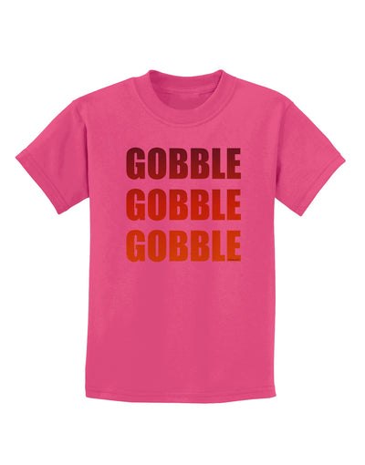 Gobble Gobble Gobble - Thanksgiving Childrens T-Shirt-Childrens T-Shirt-TooLoud-Sangria-X-Small-Davson Sales