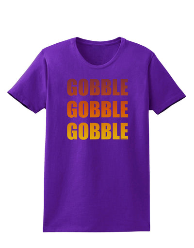 Gobble Gobble Gobble - Thanksgiving Womens Dark T-Shirt-TooLoud-Purple-X-Small-Davson Sales