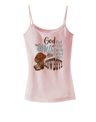 God put Angels on Earth and called them Cowboys Dark Womens V-Neck Dark T-Shirt-Womens V-Neck T-Shirts-TooLoud-SoftPink-Small-Davson Sales