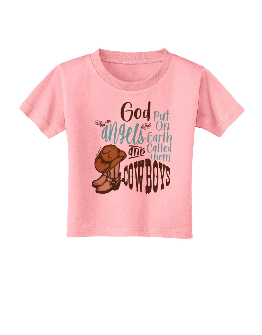 God put Angels on Earth and called them Cowboys Toddler T-Shirt-Toddler T-shirt-TooLoud-White-2T-Davson Sales