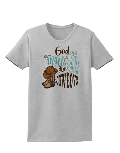 God put Angels on Earth and called them Cowboys Womens T-Shirt-Womens T-Shirt-TooLoud-AshGray-X-Small-Davson Sales