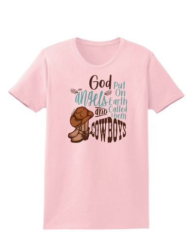 God put Angels on Earth and called them Cowboys Womens T-Shirt-Womens T-Shirt-TooLoud-PalePink-X-Small-Davson Sales