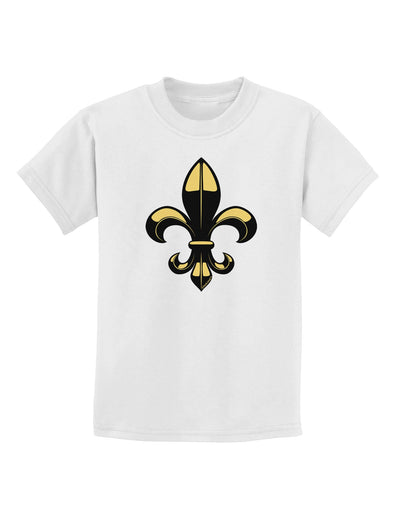 Golden Fleur de Lis Childrens T-Shirt-Childrens T-Shirt-TooLoud-White-X-Small-Davson Sales