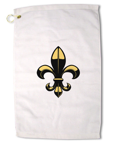 Golden Fleur de Lis Premium Cotton Golf Towel - 16 x 25 inch-Golf Towel-TooLoud-16x25"-Davson Sales