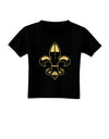 Golden Fleur de Lis Toddler T-Shirt Dark-Toddler T-Shirt-TooLoud-Black-2T-Davson Sales