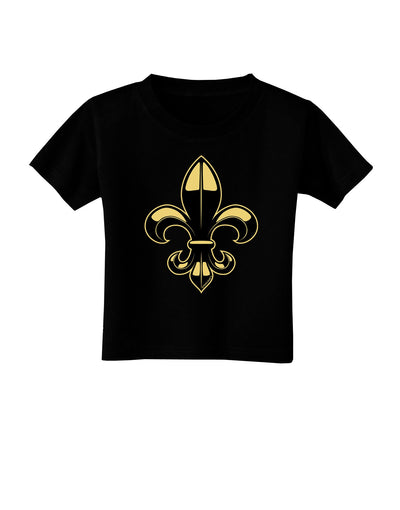 Golden Fleur de Lis Toddler T-Shirt Dark-Toddler T-Shirt-TooLoud-Black-2T-Davson Sales