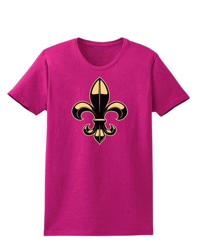 Golden Fleur de Lis Womens Dark T-Shirt-TooLoud-Hot-Pink-Small-Davson Sales