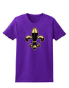 Golden Fleur de Lis Womens Dark T-Shirt-TooLoud-Purple-X-Small-Davson Sales