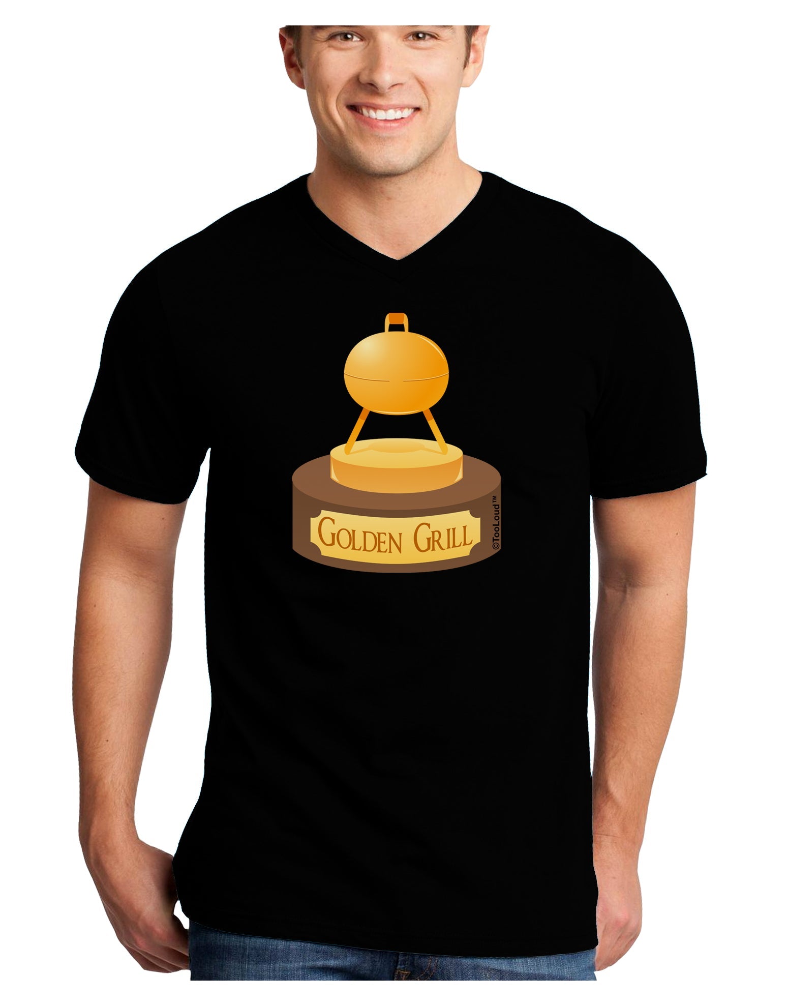 Golden Grill Trophy Adult Dark V-Neck T-Shirt by TooLoud-Mens V-Neck T-Shirt-TooLoud-Black-Small-Davson Sales