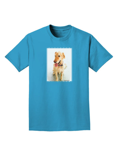 Golden Retriever Watercolor Adult Dark T-Shirt-Mens T-Shirt-TooLoud-Turquoise-Small-Davson Sales