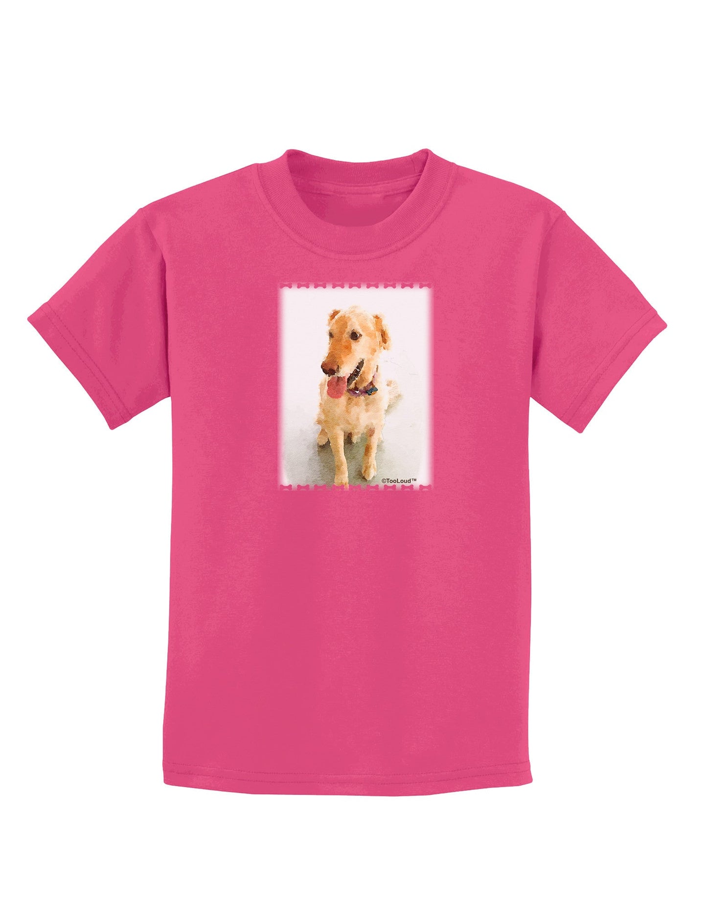 Golden Retriever Watercolor Childrens Dark T-Shirt-Childrens T-Shirt-TooLoud-Sangria-X-Small-Davson Sales