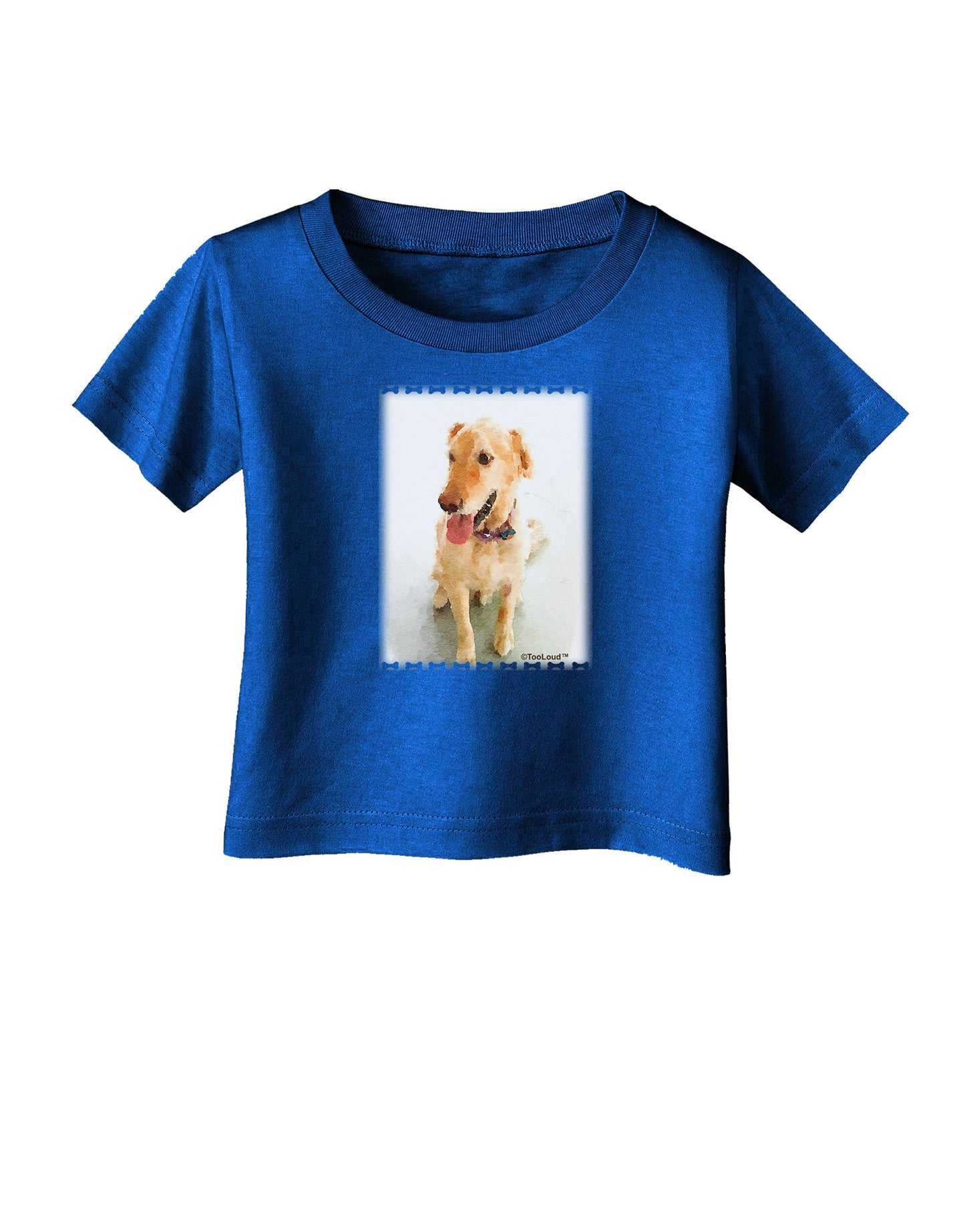 Golden Retriever Watercolor Infant T-Shirt Dark-Infant T-Shirt-TooLoud-Royal-Blue-06-Months-Davson Sales