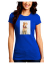 Golden Retriever Watercolor Juniors Crew Dark T-Shirt-T-Shirts Juniors Tops-TooLoud-Royal-Blue-Juniors Fitted Small-Davson Sales