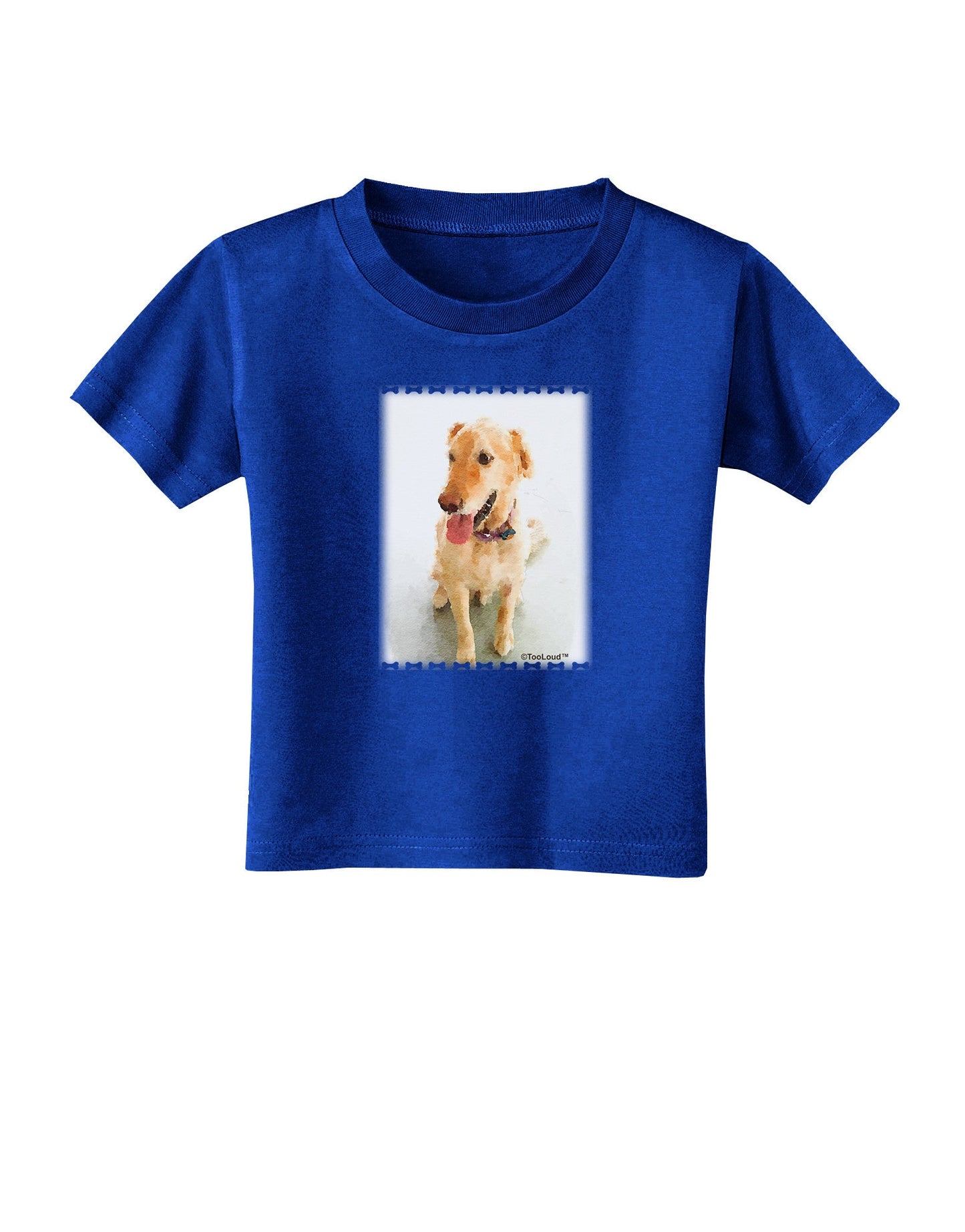 Golden Retriever Watercolor Toddler T-Shirt Dark-Toddler T-Shirt-TooLoud-Royal-Blue-2T-Davson Sales