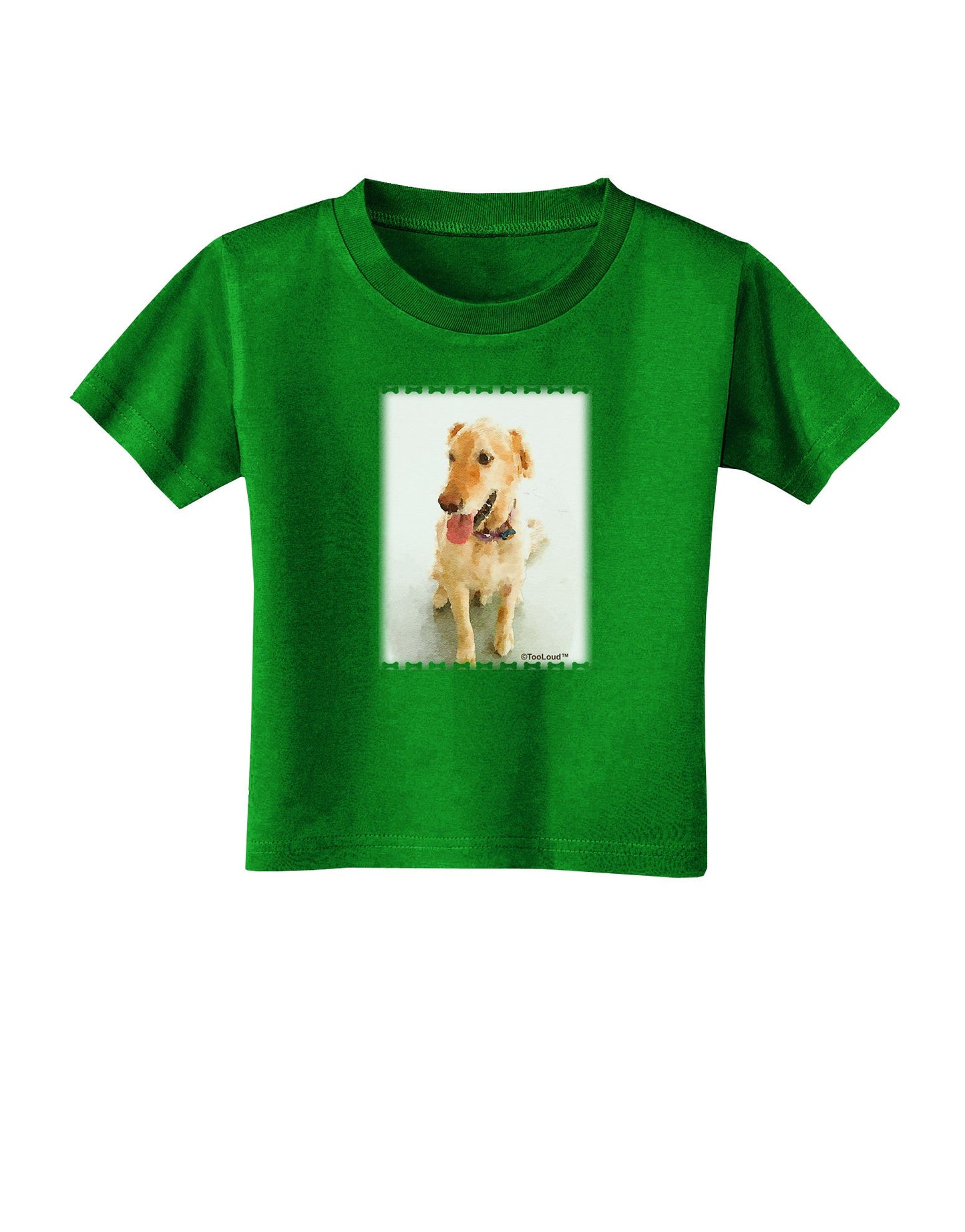 Golden Retriever Watercolor Toddler T-Shirt Dark-Toddler T-Shirt-TooLoud-Clover-Green-2T-Davson Sales