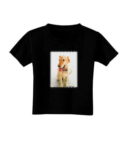 Golden Retriever Watercolor Toddler T-Shirt Dark-Toddler T-Shirt-TooLoud-Black-2T-Davson Sales