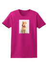 Golden Retriever Watercolor Womens Dark T-Shirt-TooLoud-Hot-Pink-Small-Davson Sales